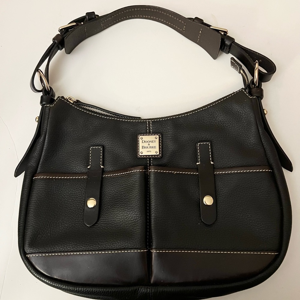 Dooney & Bourke Very Dark Brown Front Pocket Shoulder Bag